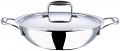 Vinod Platinum Triply Stainless Steel Extra Deep Kadai W Lid -20cm 1.5 Ltrs